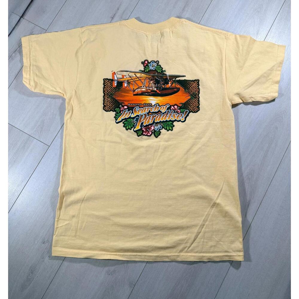 Panama Jack "Tropical Man" Yellow Short Sleeve T-Shirt Size Medium - Picture 3 of 9